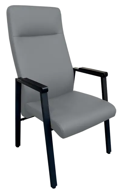 SENIOR STANDARD, seniorské konferenční křeslo, kostra černá, koženka šedá